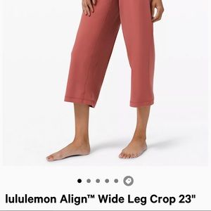 Lululemon align wide leg crop 23” sz 10